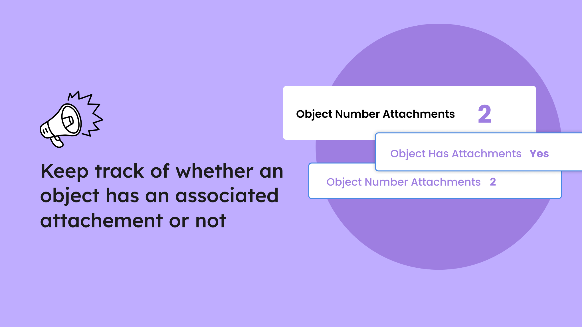 Keep track of objects with or without associated attachments